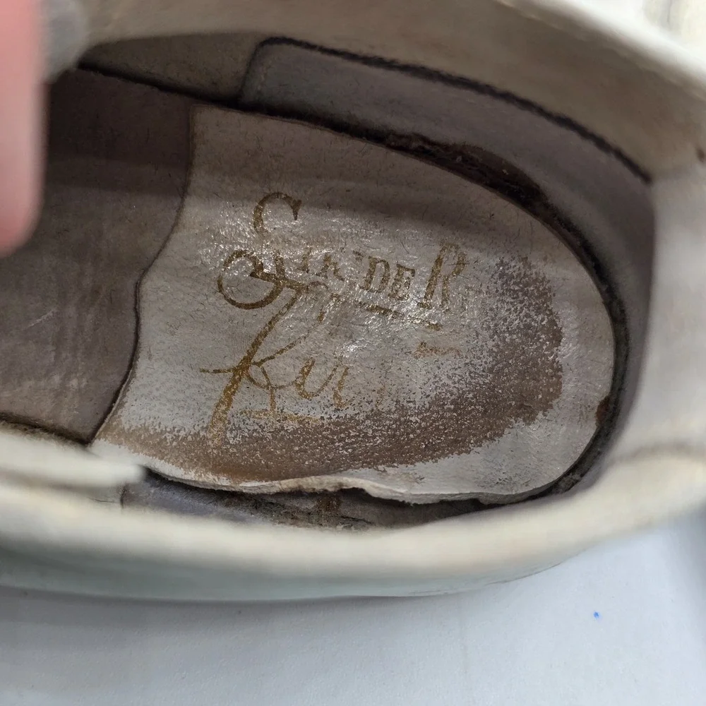 Vintage Stride Rite White Leather Baby Shoes Lace Up‎ High Top First Walkers